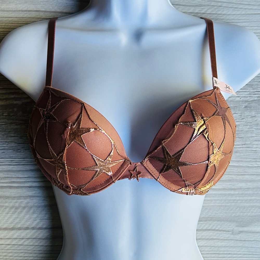 🤩 Stardust Embroidery Push-Up Bra Very Sexy Collection Victoria Secret 34A NWT - Picture 9 of 14